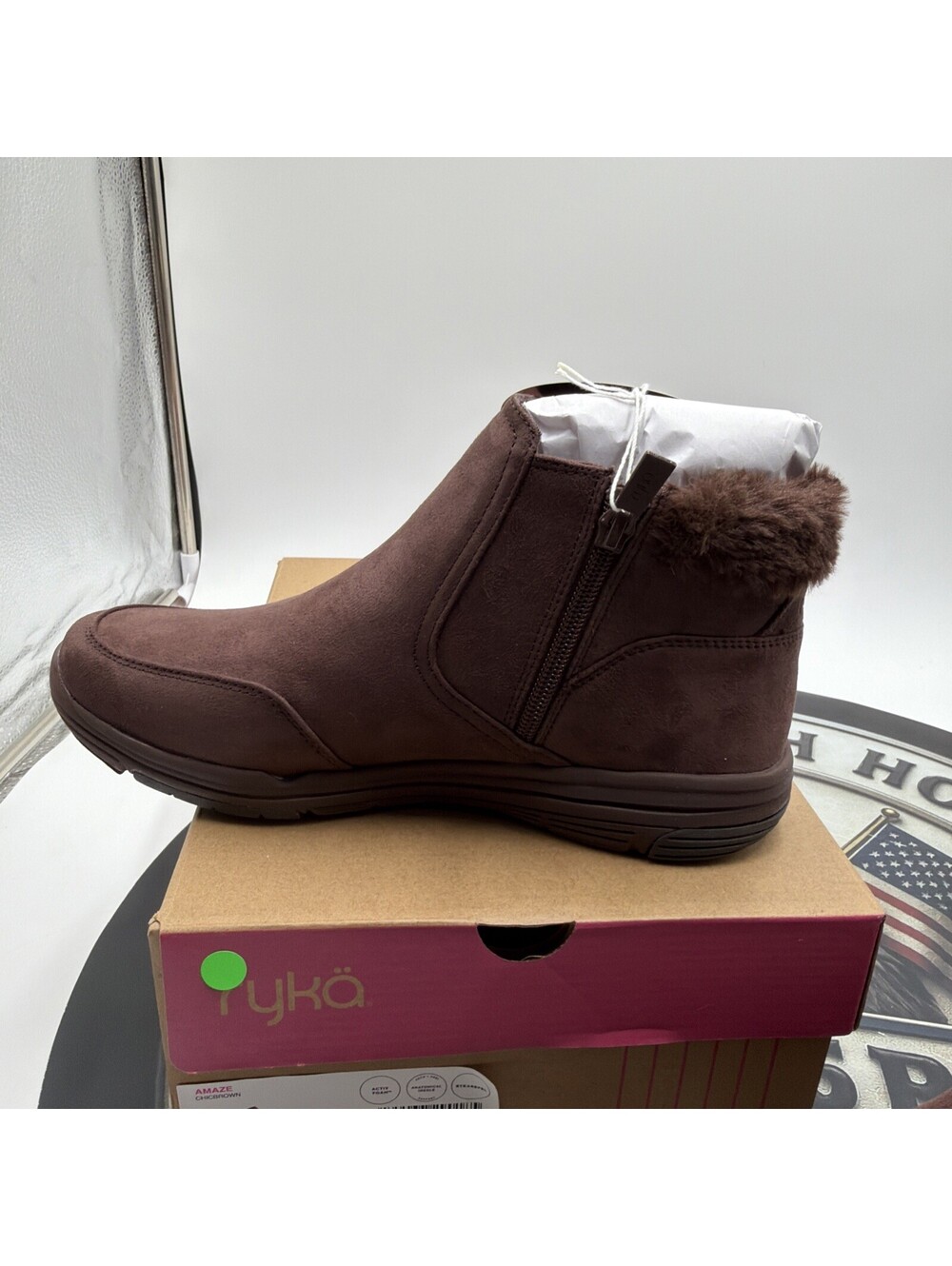 Ryka Women's Amaze Zip Short Boots Chicory Brown 7.5 W NWT - Picture 6 of 9